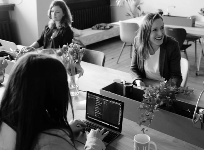 People working together at a table